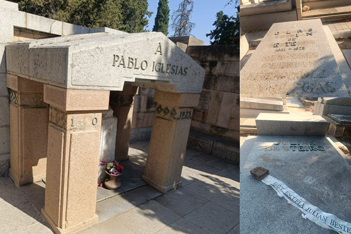 Tumbas vandalizadas en el cementerio civil