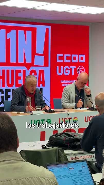 UGT llama a la movilización de la Huelga General del 11N