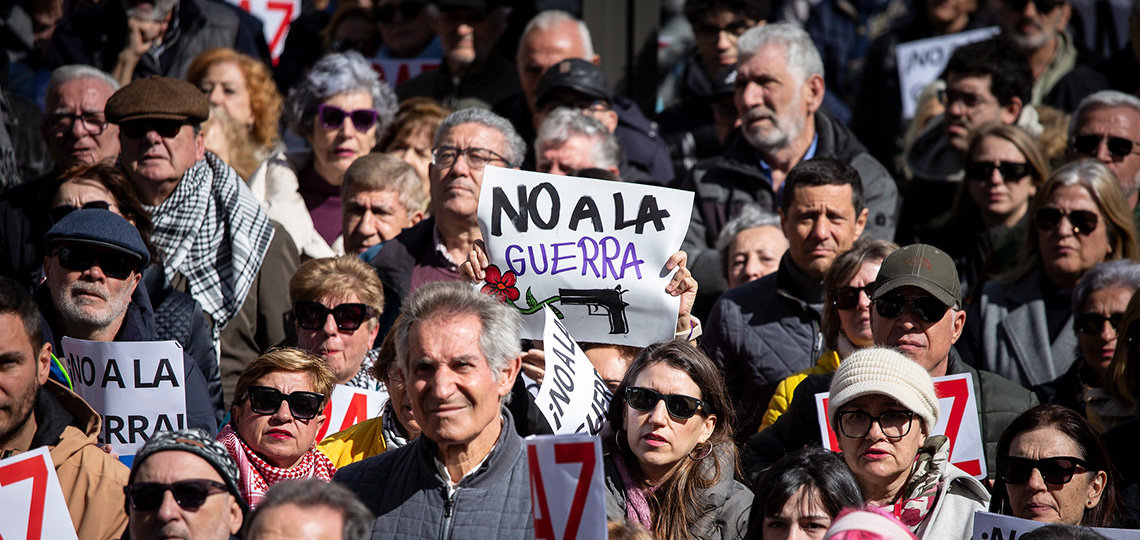 Manifestación contra la guerra en Oriente Medio
