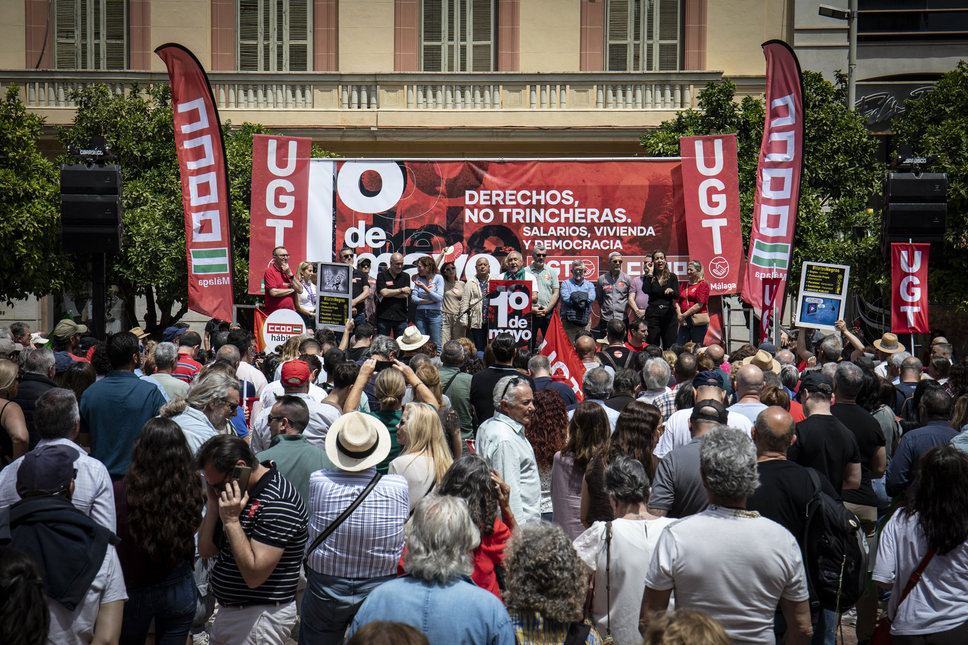 15. Pepe Álvarez, secretario general de UGT, durante el acto en el Primero de Mayo. 