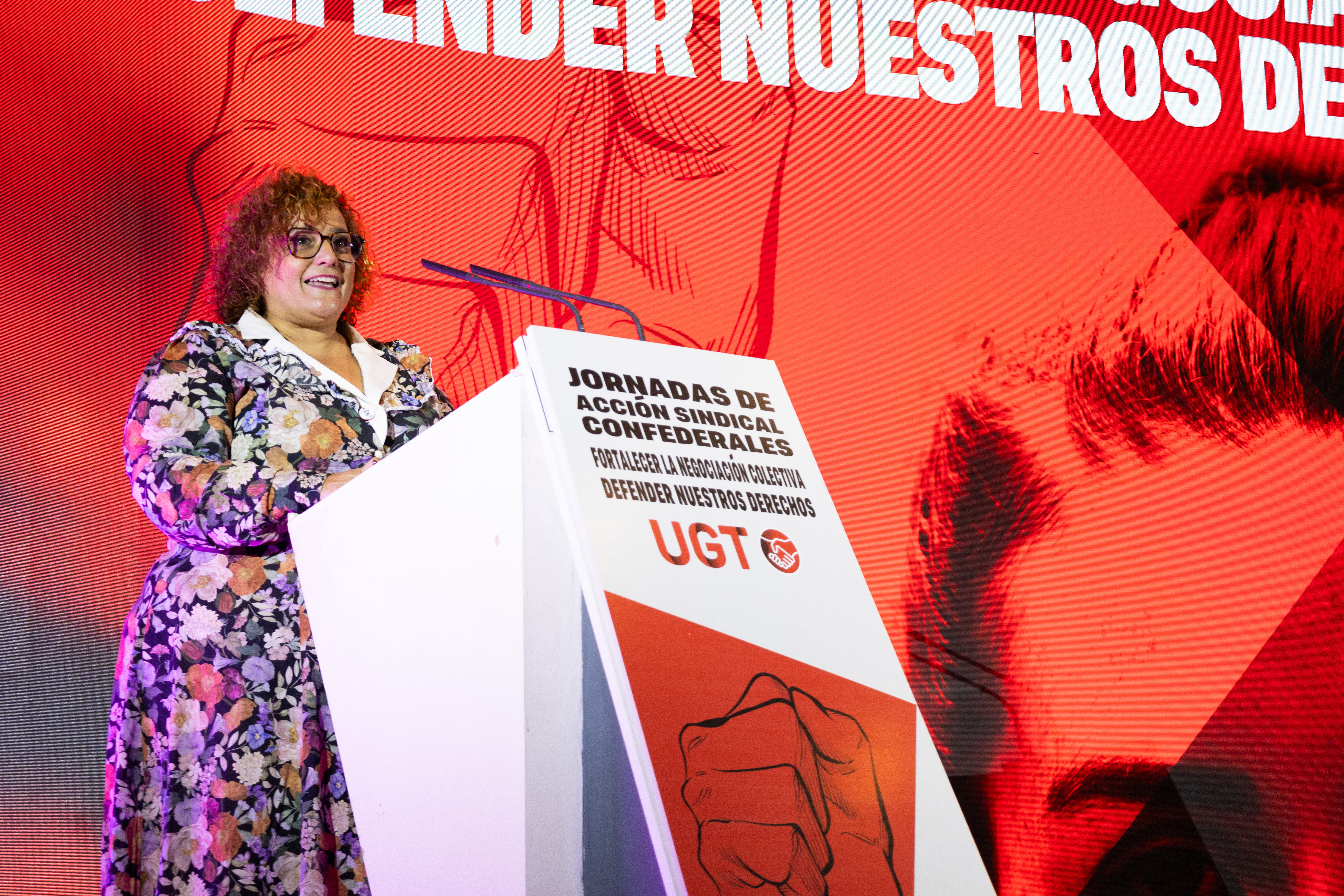 Patricia Ruíz, secretaria confederal de UGT, interviene en la inauguración de las jornadas