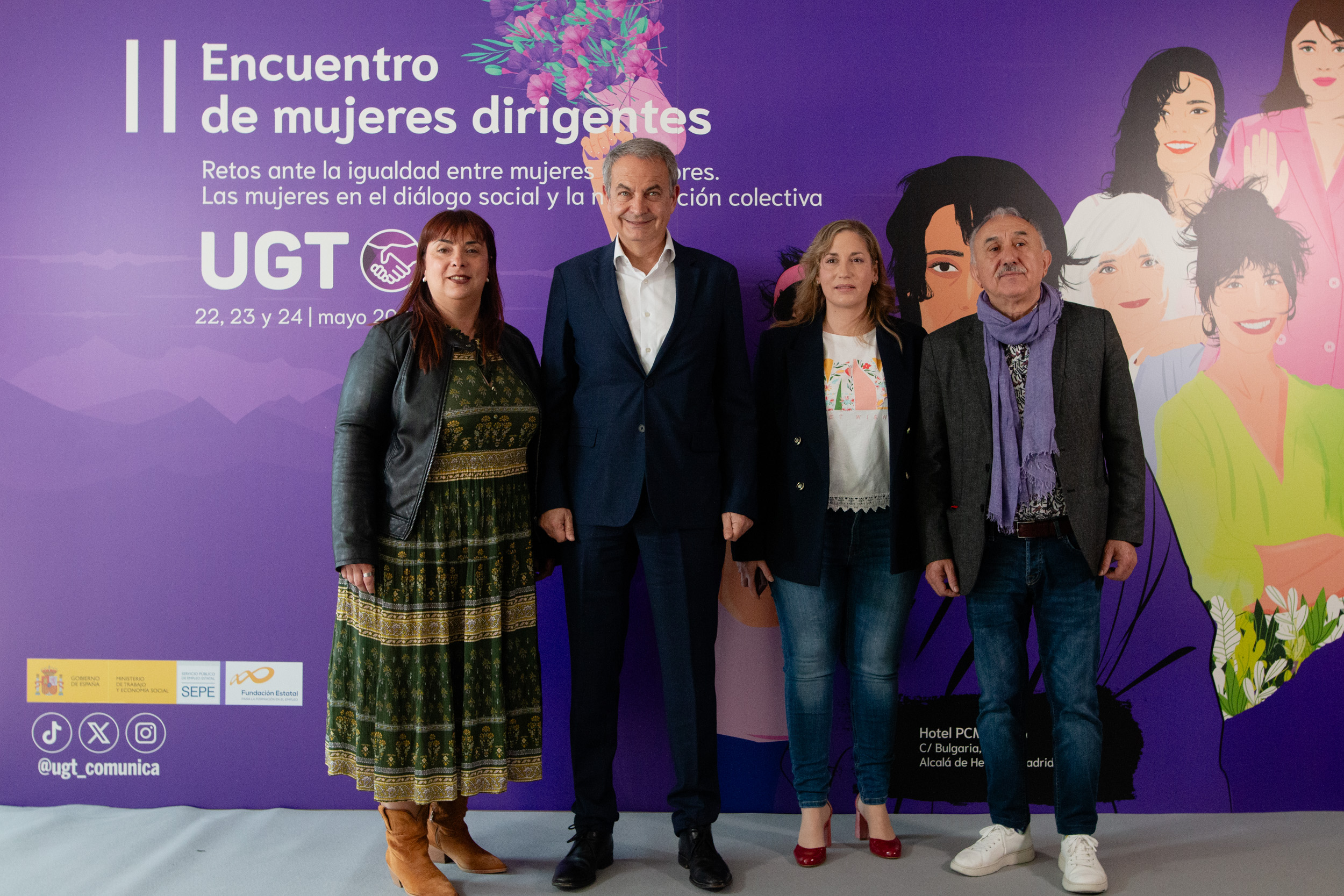 Antoñanzas, Rodríguez Zapatero, Álvarez y Prieto en el photocall