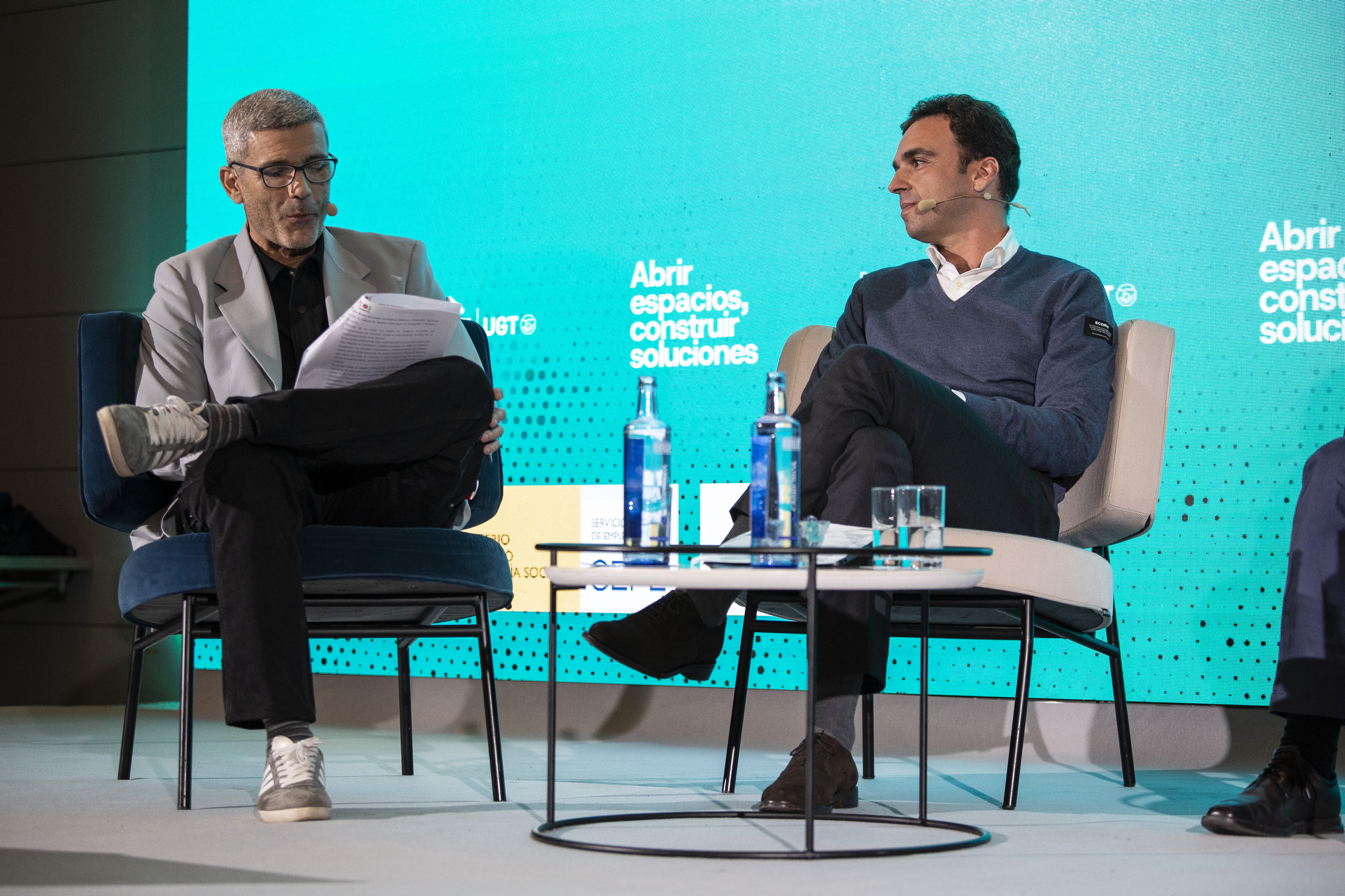 El secretario general de UGT Málaga Antonio González y el presidente de FADECO Promotores Ignacio Peinado