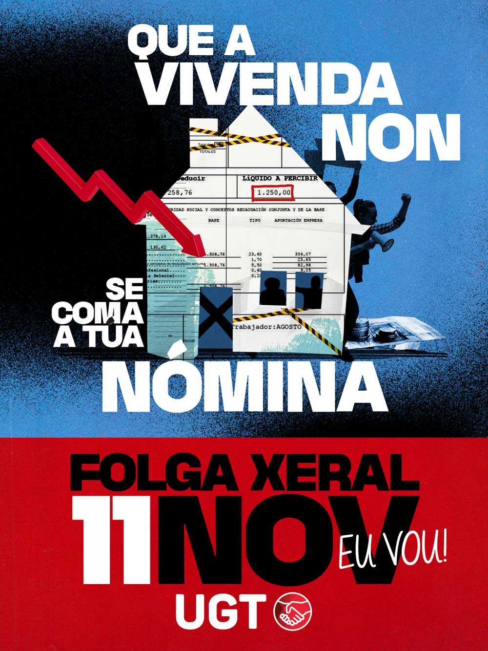 Cartel Huelga General 11N Gallego
