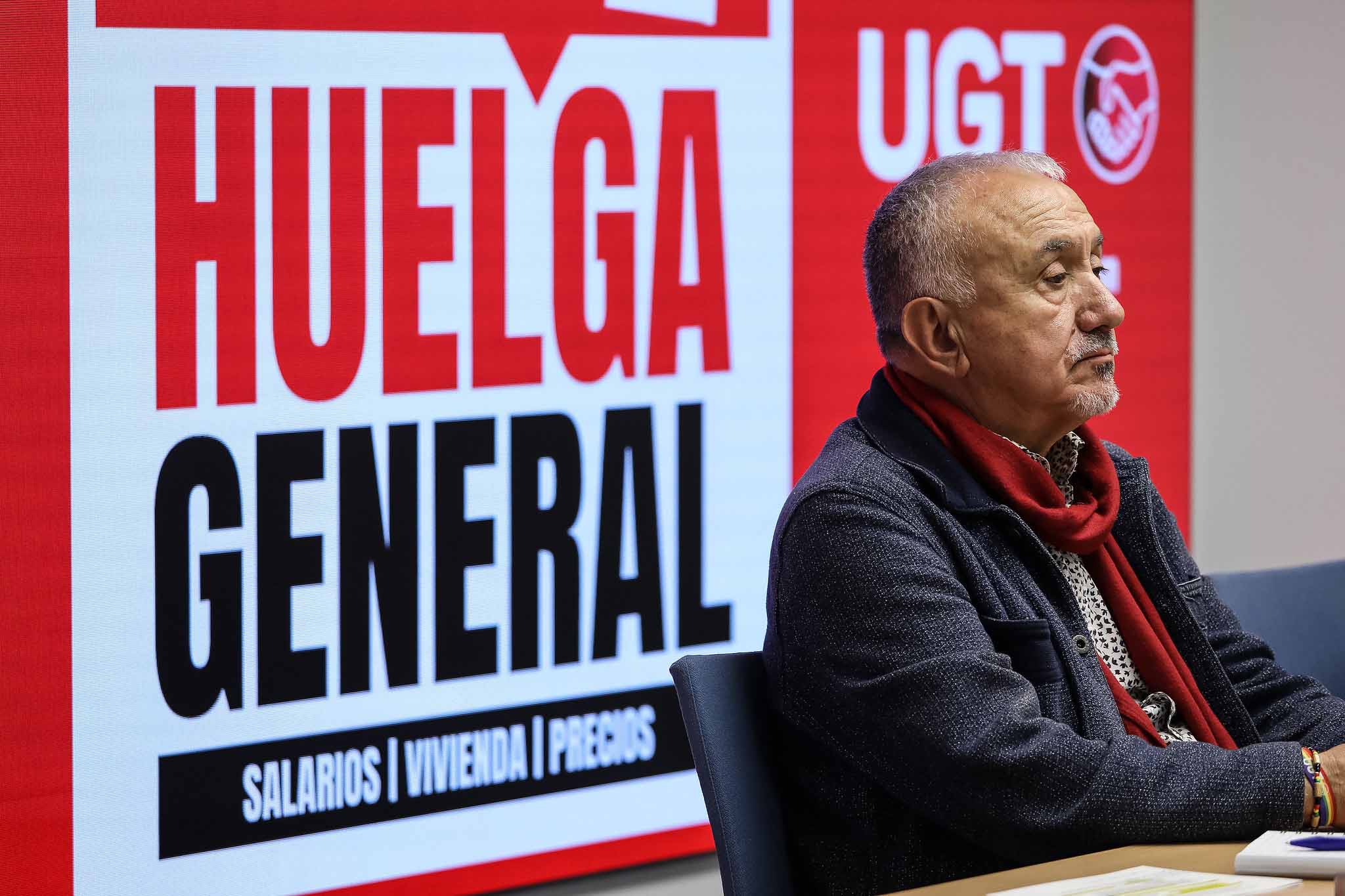El secretario general de UGT, Pepe Álvarez, en rueda de prensa sobre el 11N