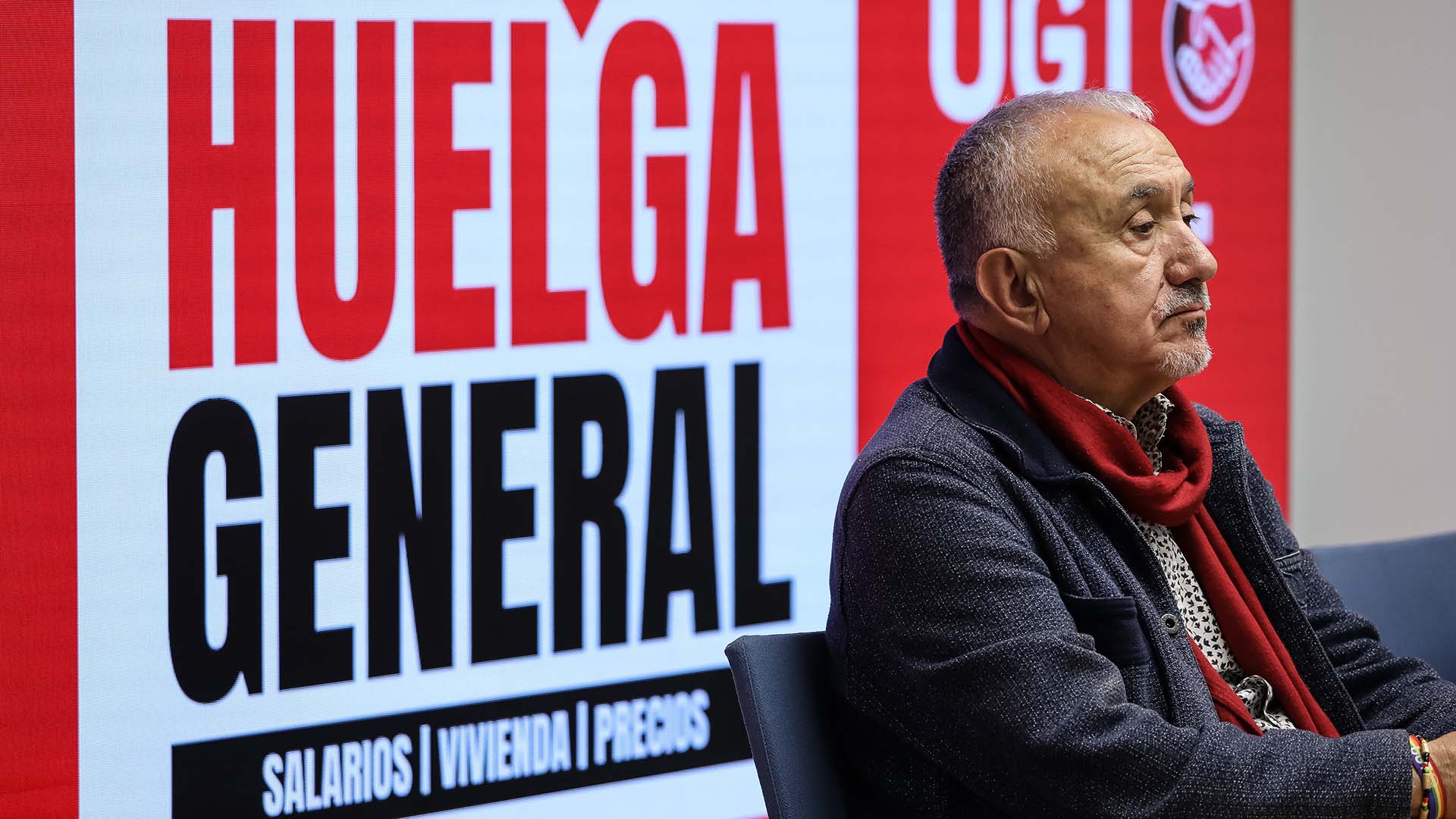 El secretario general de UGT, Pepe Álvarez, en rueda de prensa sobre el 11N