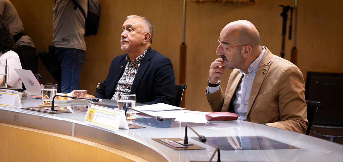 Pepe Álvarez y Fernando Luján en la reunión sobre el conflicto de Irán